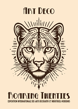 Art Deco Roaring Twenties Puma Illustration