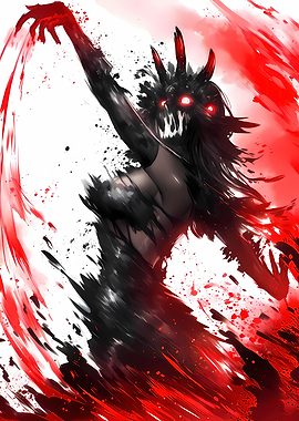 Dark Demon Anime Woman Horror Monster