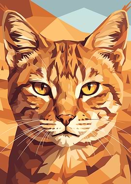 Geometric Orange Cat Portrait