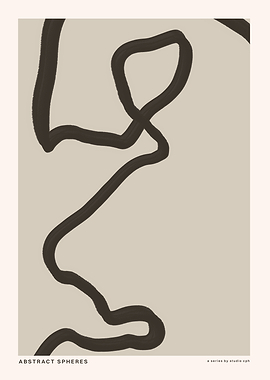 Abstract Line Art on Beige Background