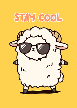 Cool Sheep Cartoon Illustration