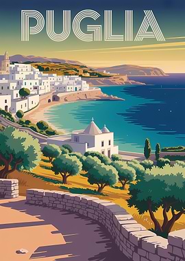 Puglia Travel Poster