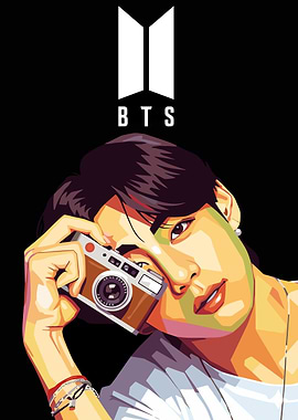 BTS V with Camera Digital Art