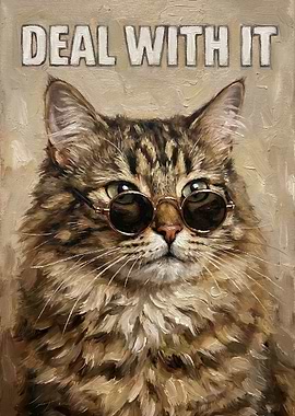 Deal With It Cat Painting