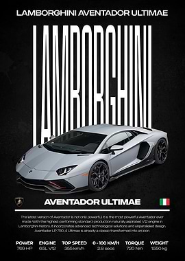 Lamborghini Aventador Ultimae Poster