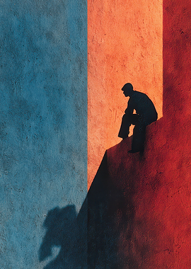 Silhouette on Colorful Walls