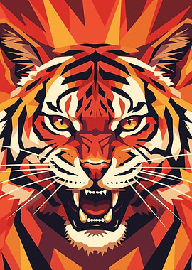 Geometric Tiger Portrait