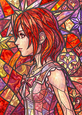 Kingdom Hearts Kairi Stained Glass Portrait