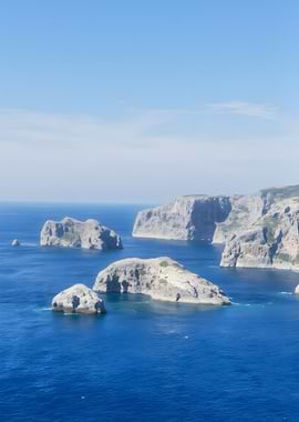 Coastal Cliffs and Islands Landscape