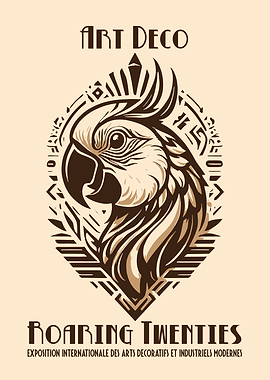 Art Deco Cockatoo Roaring Twenties Poster