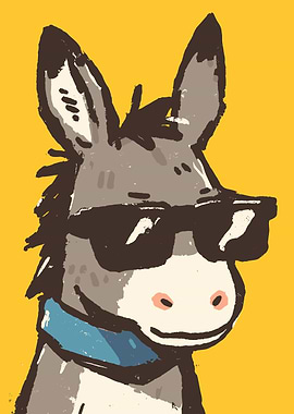 Cool Donkey with Sunglasses Illustration