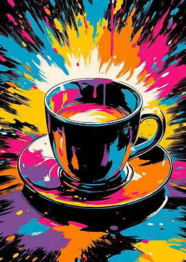 Colorful Coffee Cup Explosion