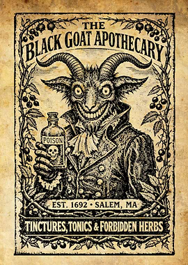 The Black Goat Apothecary - Vintage Salem Poison Art