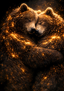 Bears Couple - Luxury Animal Wall Art - Romantic Gift Decor