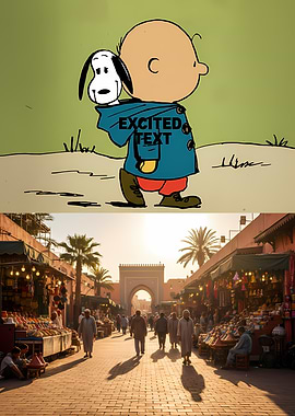 Charlie Brown and Snoopy in Morocco