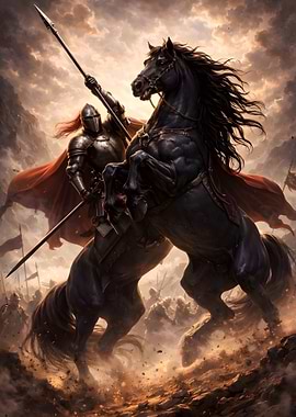 Knight on Horseback in Battle