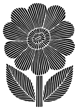 Black and White Flower Illustration