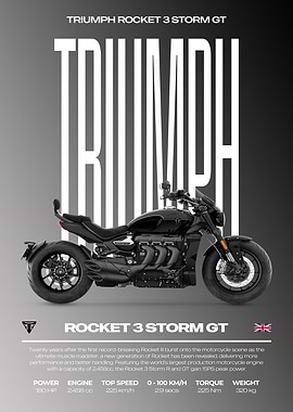 Triumph Rocket 3 Storm GT Motorcycle Poster