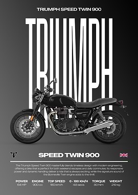 Triumph Speed Twin 900 Motorcycle Poster