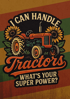 Retro funny tractor quote