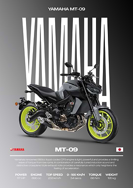Yamaha MT-09 Motorcycle Poster