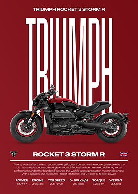 Triumph Rocket 3 Storm R Motorcycle Poster