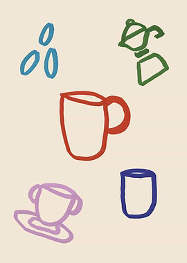 Coffee themed minimalist art