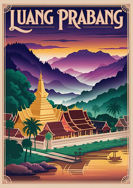 Luang Prabang Travel Poster