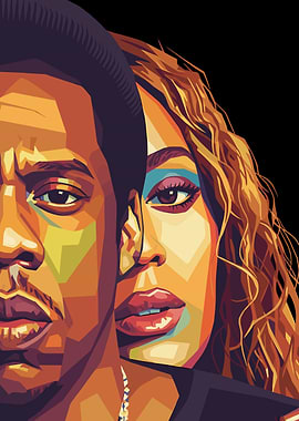 Jay-Z and Beyonce Pop Art Portrait