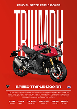 Triumph Speed Triple 1200 RR Motorcycle Poster