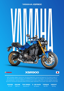 Yamaha XSR900 Motorcycle Poster