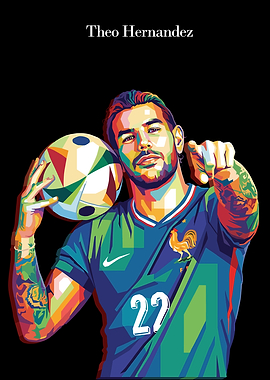 Theo Hernandez Colorful Pop Art Portrait