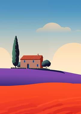 House in Provence Landscape