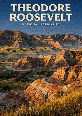 Theodore Roosevelt National Park Poster