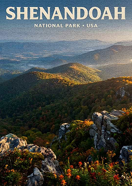 Shenandoah National Park Vintage Travel Poster