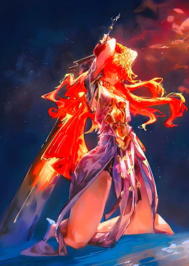 Anime Warrior with Sword