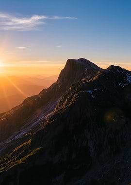 Mountain Peak at Sunrise