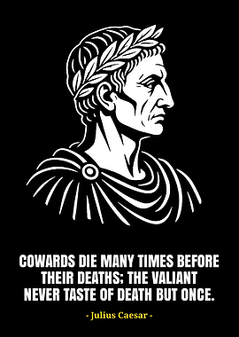 Julius Caesar Quote Portrait Black White