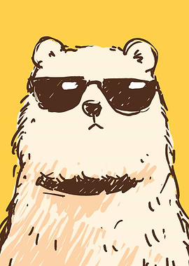 Cool Bear with Sunglasses Illustration