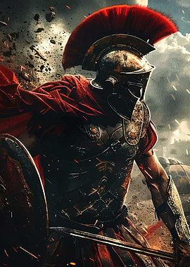 Spartan Warrior in Battle