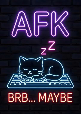 AFK Cat Neon Sign