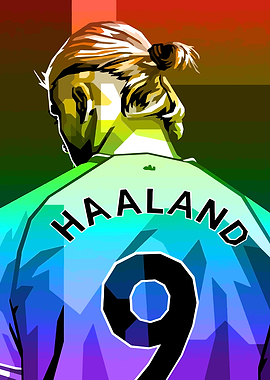 Haaland Number 9 Pop Art