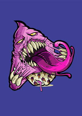 Ice Cream Monster Cartoon Illustration