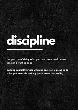 Discipline Motivational Quote on Black