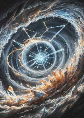 Luminous Crystal Vortex — Cosmic Portal Digital Artwork