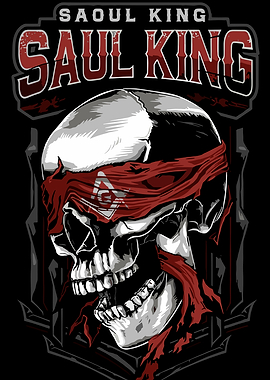 Saoul King Skull with Red Bandana