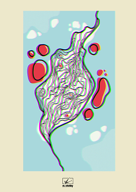 Abstract Topographic Art with Chromatic Aberration