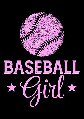 Baseball Girl Pink Graphic on Black