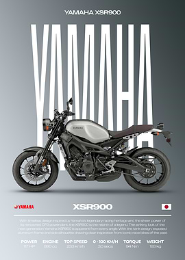 Yamaha XSR900 Motorcycle Poster
