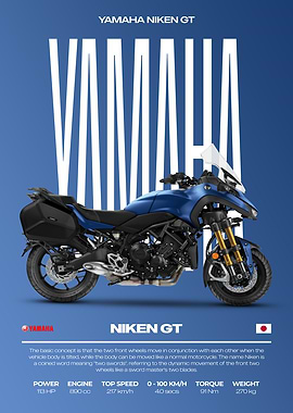 Yamaha Niken GT Motorcycle Poster